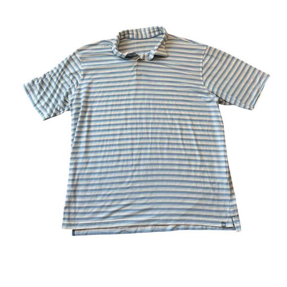 Peter Millar Polo size XL; Striped Green, white & Yellow; Performance Material - Picture 1 of 11